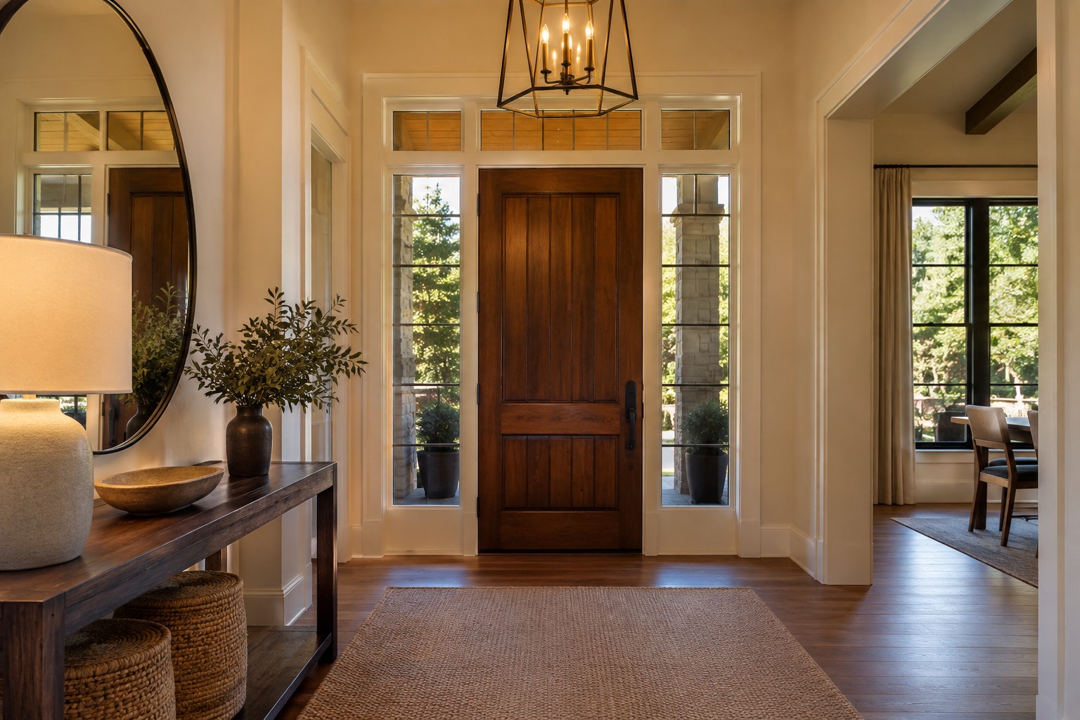 A warm, elegant Austin area home entryway